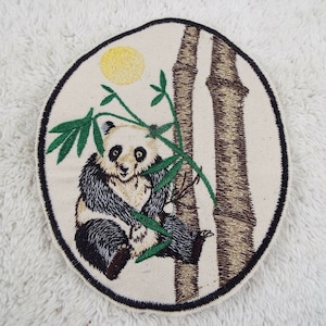 Bamboo Panda Embroidery Iron-on Patch