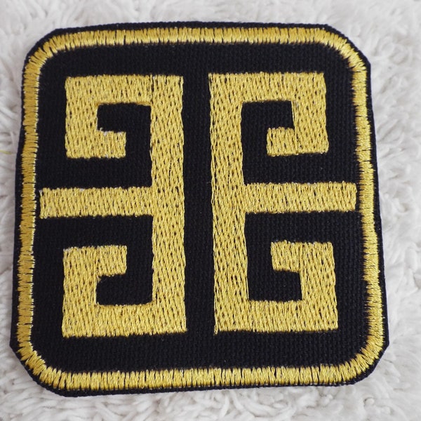 Greek Key Embroidery Iron-on Patch