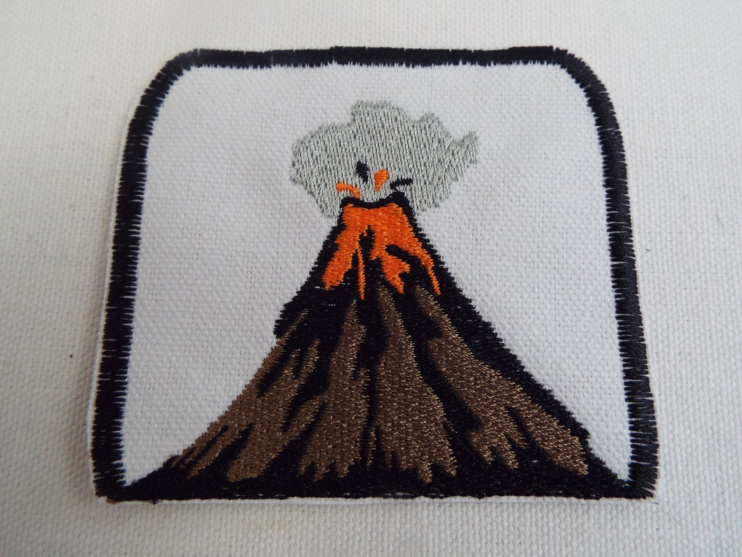 Volcano Icon Patch Volcano Embroidered Iron on Patch - Etsy