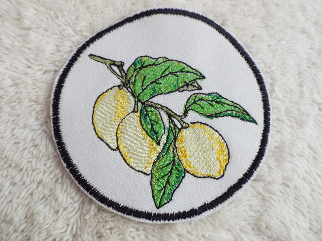 Lemon Branch Embroidered Iron on Patch - Etsy