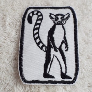 Ring-tailed Lemur Embroidered Iron On Patch