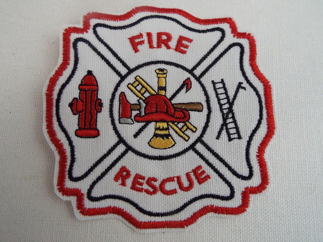 Rescate del Departamento de Bomberos bordado hierro en parche