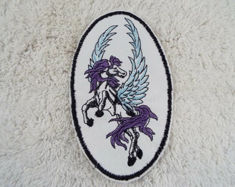 Purple Blue Pegasus Embroidery Iron-on Patch
