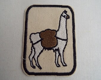 White Alpaca Llama Embroidery Iron-on Patch