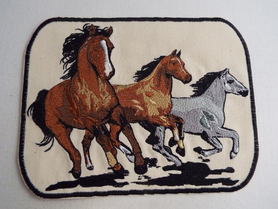 Patch , écusson thermocollant tête de cheval à coudre ou repasser 100 x