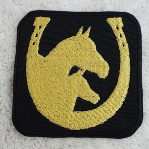 Horse Horseshoe Embroidery Iron-on Patch