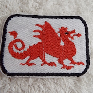 Red Medieval Dragon Iron On Patch