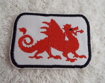 Red Medieval Dragon Iron On Patch