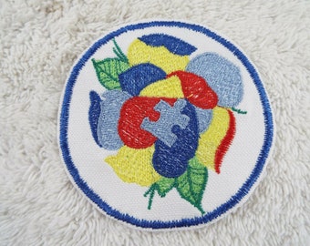 Autism Rose Puzzle Piece Iron-on Patch