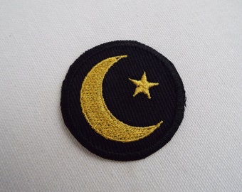 Moon Star Iron On Patch