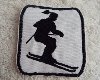 Girl Skier Ski Embroidered Iron On Patch