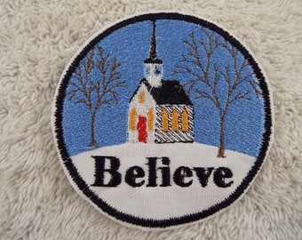 Church Believe Embroidery Iron-on Patch