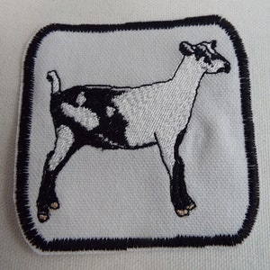Black & White Goat Embroidery Iron-on Patch