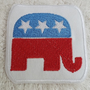 Republican Elephant Embroidery Iron-on Patch