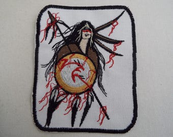 Indianer Krieger gestickt Bügelbild