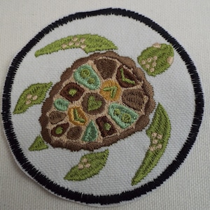Sea Turtle Embroidery Iron-on Patch