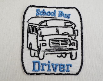 スクールバス運転手刺繍アイロンパッチ