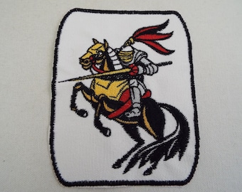 Medieval Jousting Knight Horse Embroidered Iron On Patch