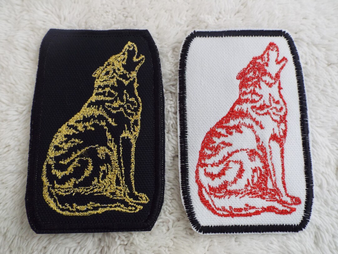 Toppa Ricamata Termoadesiva - Coyote Tribale Lupo - 8,2x9 Cm - Da Stirare O Cucire Su Giubbotti, Jeans, Borse