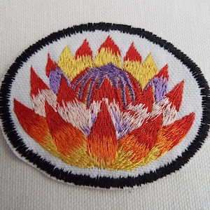Lotus Flower Embroidered Iron On Patch