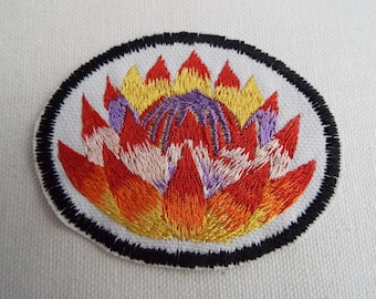 Lotus Flower Embroidered Iron On Patch