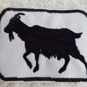 Goat Silhouette Embroidery Iron-on Patch