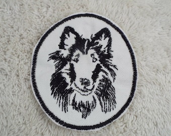 Parche termoadhesivo con bordado de perro Border Collie