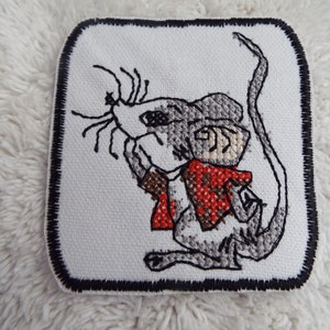 Mouse Embroidered Iron On Patch