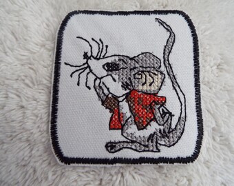 Mouse Embroidered Iron On Patch