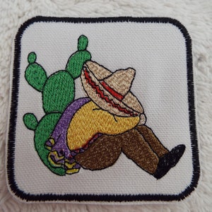 Mexican Man Siesta Embroidery Iron-on Patch