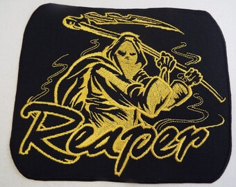 Grim Reaper Embroidered Iron On Patch