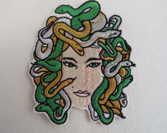 Gorgon Medusa Snakes Embroidery Iron-on Patch