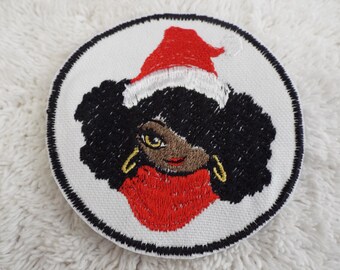 Christmas Girl Embroidered Iron On Patch