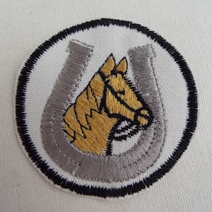 Brown Horse Horseshoe Embroidery Iron-on Patch
