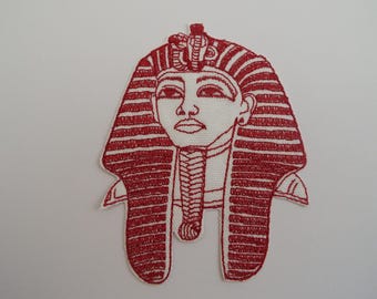 Egyptian King Tut Pharaoh Embroidered Iron-on Patch