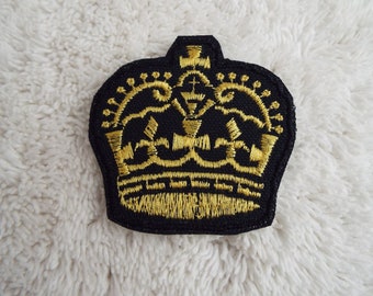 Kroon Paillette Strijk Embleem Patch Zilver Wit