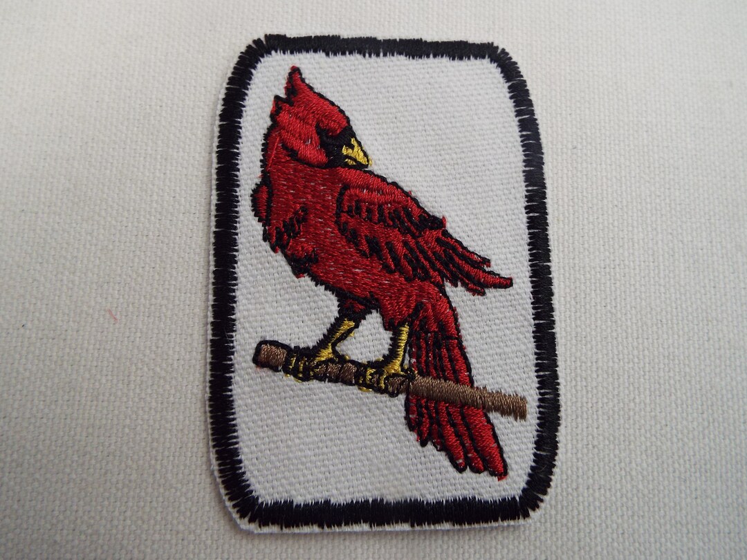 Red Male Cardinal Bird Embroidered Iron-on Patch - Etsy