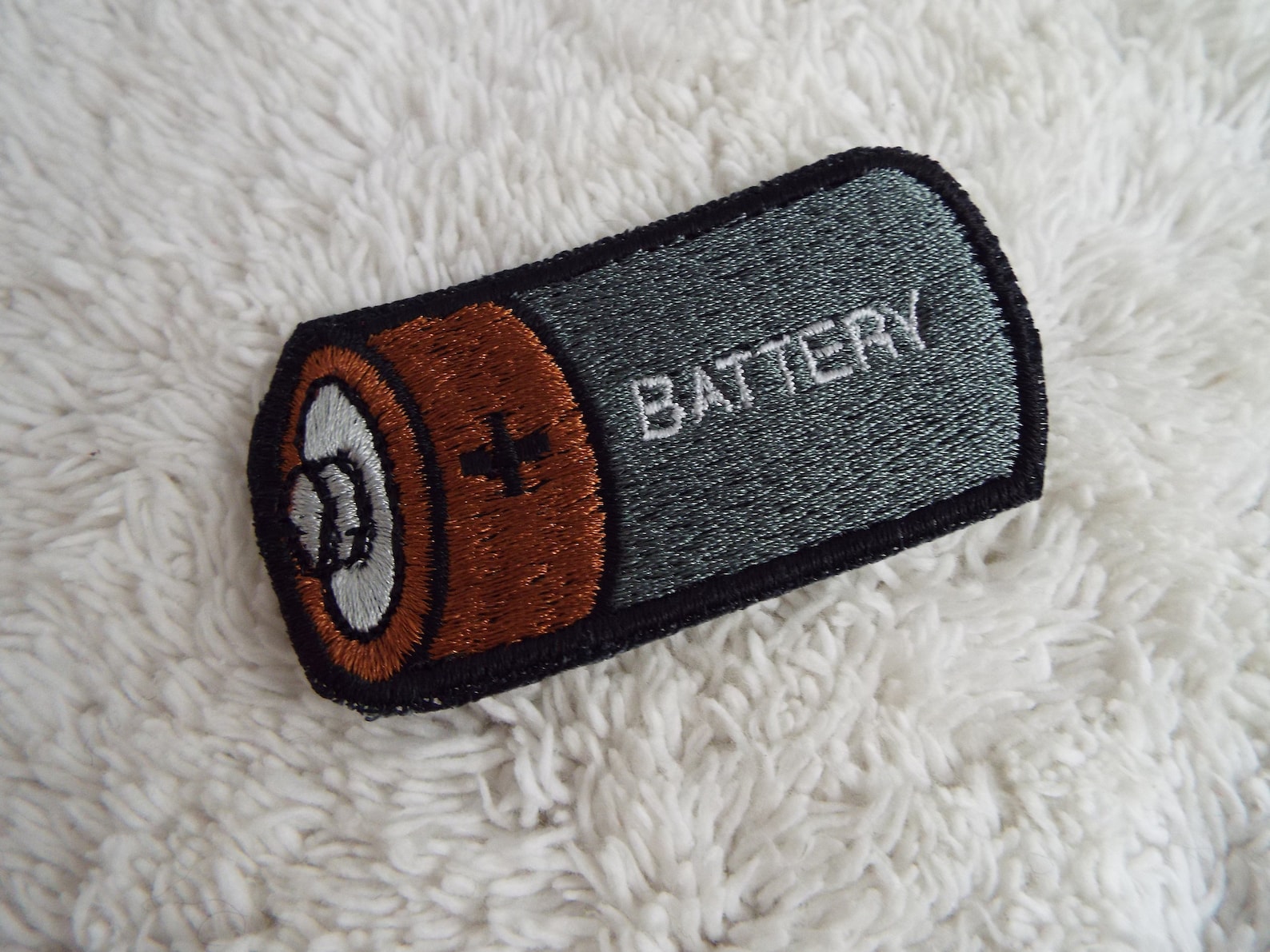 Battery embroidery ironon patch  etsy