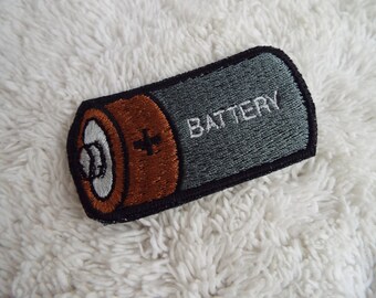 Battery Embroidery Iron-on Patch