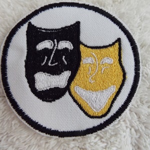 Theatrical Masks Happy Sad Iron-on Patch