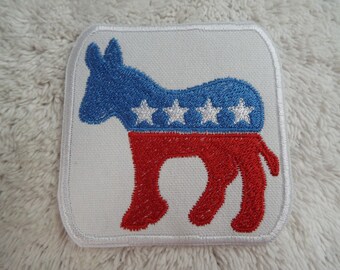 Democratische ezel borduurwerk opstrijkbare patch
