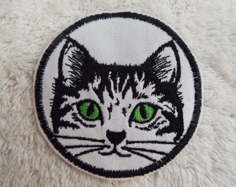 Cat Face Embroidered Iron On Patch