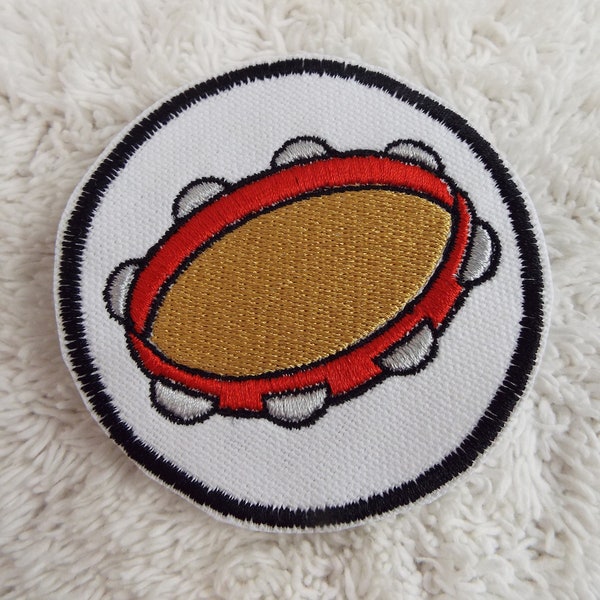 Tambourine Embroidered Iron-on Patch