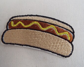 Hot Dog Embroidered Iron On Patch