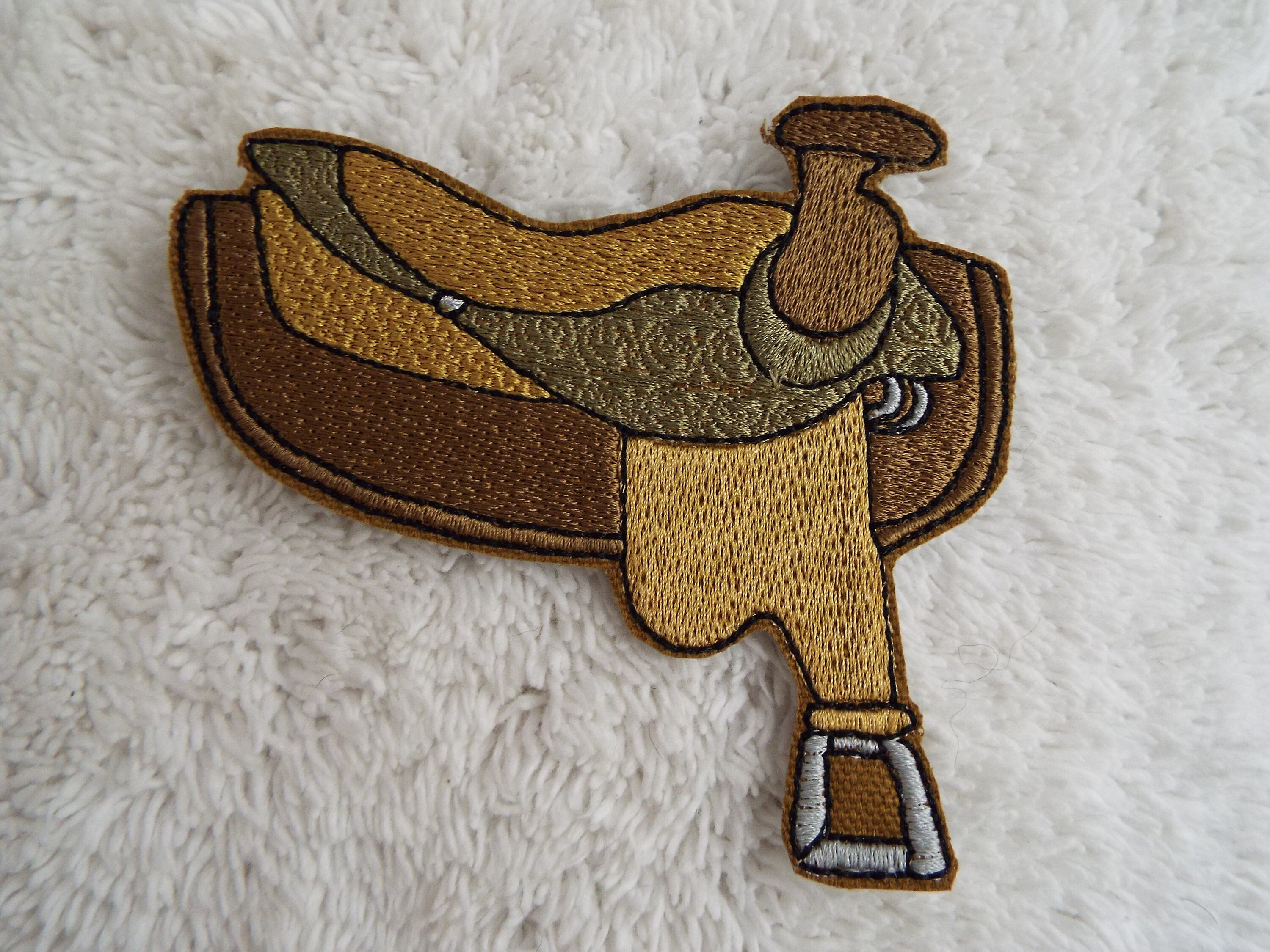 Western Saddle Ironon Patch Etsy