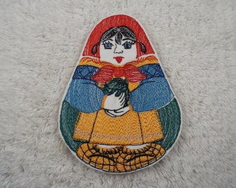 Russian Matryoshka Nesting Doll Embroidery Iron-on Patch