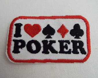 I Love Poker Embroidered Iron-on Patch