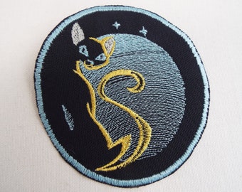 Cat Moon geborduurde opstrijkpatch