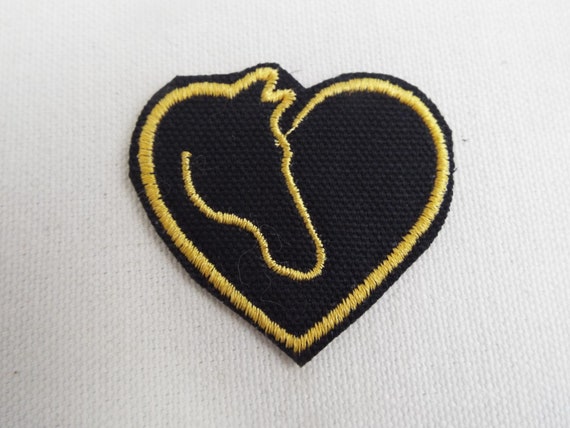 Yellow Heart - Embroidered Iron on Patch