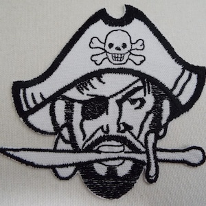 Pirate Head Embroidered Iron-on Patch